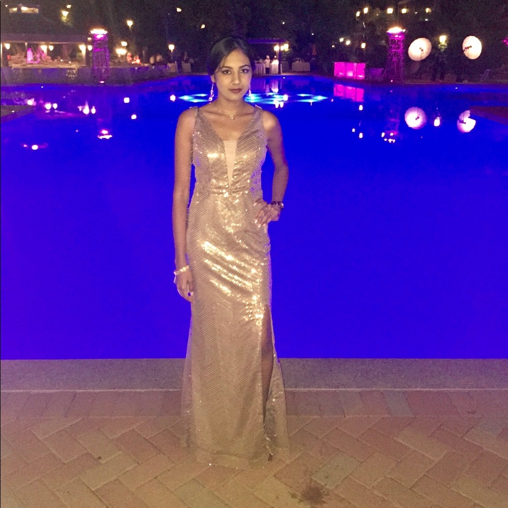 Gold sequins dress